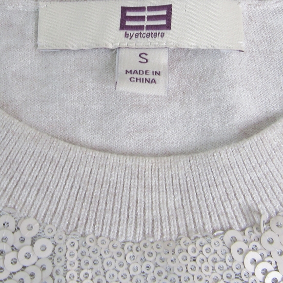 Etcetera Oatmeal Short Sleeve Sweater Size S - Picture 5 of 8